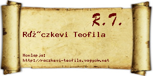 Ráczkevi Teofila névjegykártya